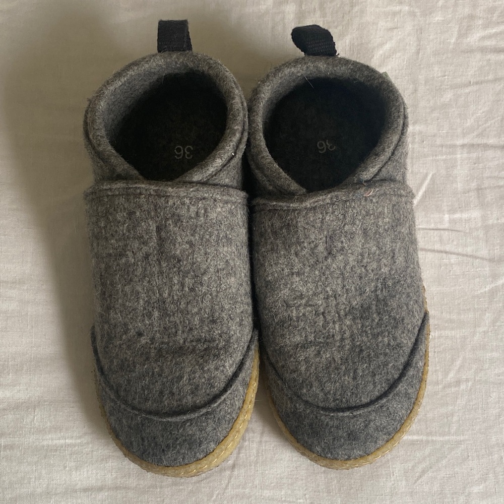 Kyrgies Gray Wool Slippers 36